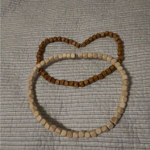 Wood bendable accent pieces, pair, cream/ brown.  Like new.